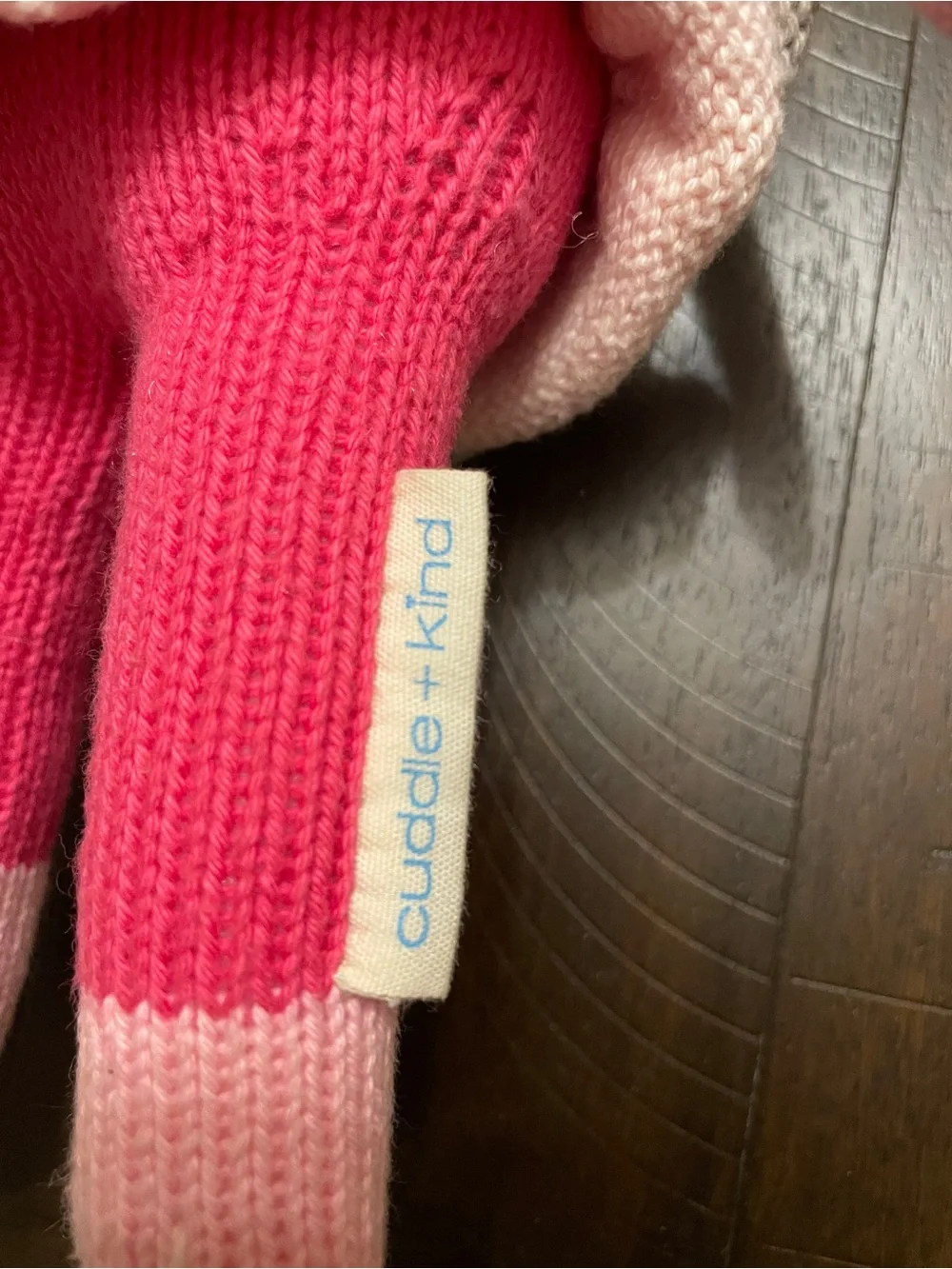 Handcrafted Pink Bunny Knit Doll - Plush Dress-Up Toy